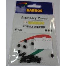 Missangas Oval Preta Nº4x5 20Pcs